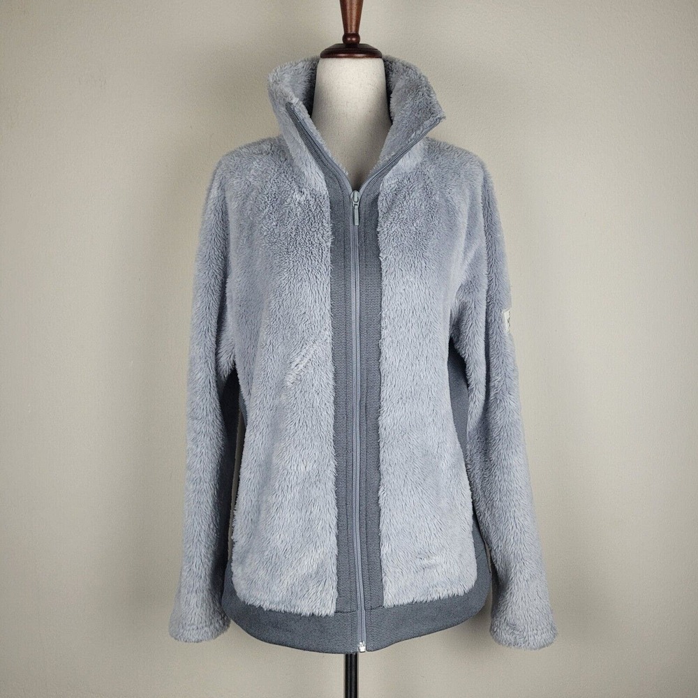 The North Face Jacket Medium Gray Furry Fleece Zip Color Block Warm NF0A338M